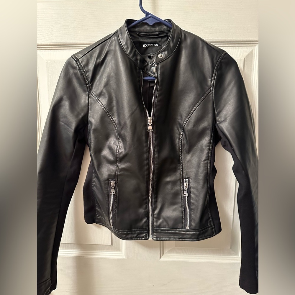 Black Express leather jacket